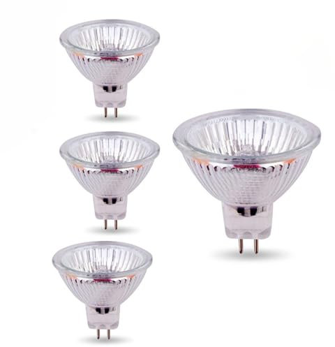 UGEFKMQ Halogen Glühlampen MR16 20W 24V GU5.3 Halogenstrahler Dimmbar Stiftbeleuchtung MR16 50W Halogenlampe Warmweiß 4Pc 10W