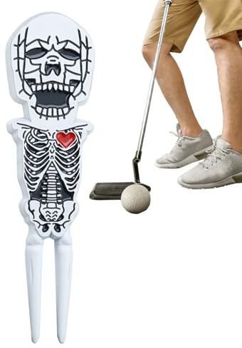 manhegari Pitch-Reparaturwerkzeug | Pitch-Reparatur in Schädelform – Golfzubehör aus Zinklegierung für Männer und Frauen – tragbare Gabel für Rasen und