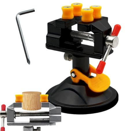 Torno De Banco | Tornillo Giratorio 360 Grados Con Ventosa De Sujeción - Herramientas Rotatorias para Tallar con Pinza de Mesa de Aluminio y de Succión para Taladrar y Cortar en