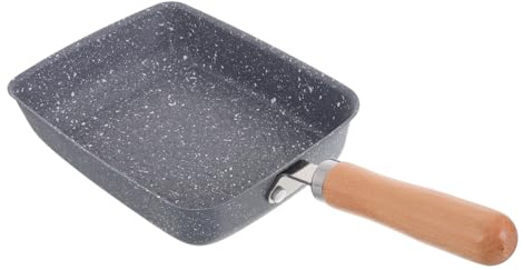 FUNNETOYU Poêle Carrée Japonaise Antiadhésive Tamagoyaki avec Revêtement Pierre Distribution Uniforme Chaleur Poêle Polyvalente pour Omelettes et Compatible Gaz et Induction