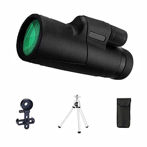 4K 10-300X40Mm, Monokulare mit Nachtsicht und großen Okularen, Spektive mit starker Zoomfähigkeit, hohe Leistung mit Smartphone-Halterung und Stativ, IPX7 wasserdicht