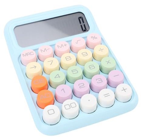 HEEPDD Calculatrice de Commutation Mécanique, Grand écran LCD à 12 Chiffres Calculatrice de Bureau Colorée avec des Commentaires Tactiles de clé Sensible pour la Maison de L'école de (Bleu Ciel)