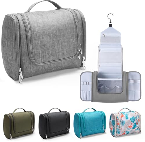 Voniobuy Beauty Case da Viaggio, Grande Borsa da Toilette da Appendere per donna e Uomo, 4 in 1 Beauty Case Impermeabile con Gancio Girevole