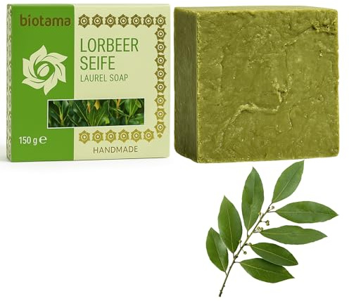 150g Handmade Lorbeer-Seife mit echtem Lorbeeröl – Ohne Plastik – Natürliche Pflege für Haut & Körper, Handseife, Gesichtsseife Und Körperseife- Männer Und Frauen (Lorbeer-Seife)