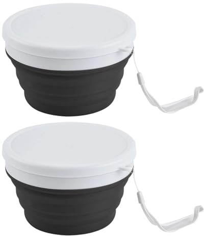 Illkjasfc Cuenco Plegable De Silicona 950ML Vajilla Portátil Cuencos Ensalada para Ahorrar Espacio Herramienta Cocina para Hogar Resistente Calor 2 Uds.