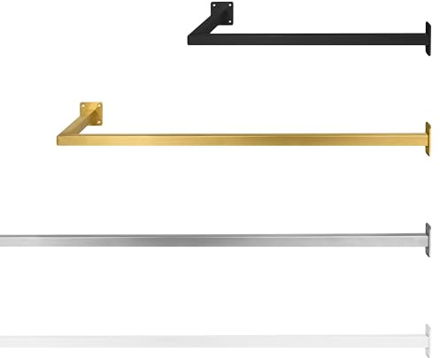 Natural Goods Berlin 1x Kleiderstange ÜBERECK Wandmontage - Garderobenstange L-Form für Flur, Bad oder Küche (Edelstahl, 90x30cm) - Eckgarderobe aus rostfreiem Metall im minimalistischen Design