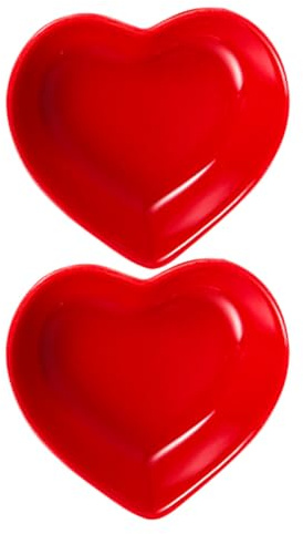 EPIGEIST Ciotole di a Cuore 2 Pezzi per Salsa e Sushi Rosso | Disegno Compatto Impilabile, per Ristoranti e Regalo, Ciotoline per Sushi e Condimenti, Set Cuore