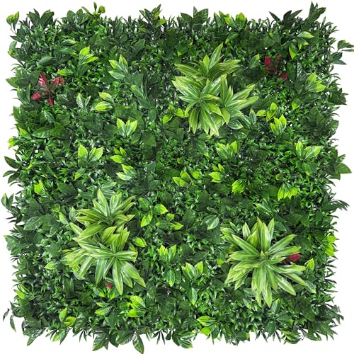 BHXCL 20x20 Inch Realistic Artificial Boxwood Hedge Panels - 6 Pack of UV-Anti Faux Grass Wall Panels for Outdoor Privacy, Balcony Cover and Indoor Wall Decor