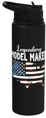 US Flag Model Maker Stainless Steel Insulated Water Bottle