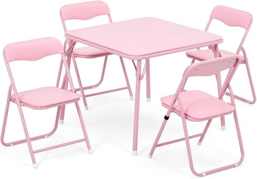 Zstar Conjunto de Mesa y Sillas Plegables para Niños, Mesa Infantil