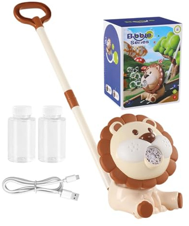 Seifenblasen Rasenmäher - Löwenform Push Blasgerät Schaumsprüher für,Wiederaufladbares Seifenblasen-Schiebespielzeug | für Mädchen Garten Outdoor-Party Geburtstag Bad Dusche