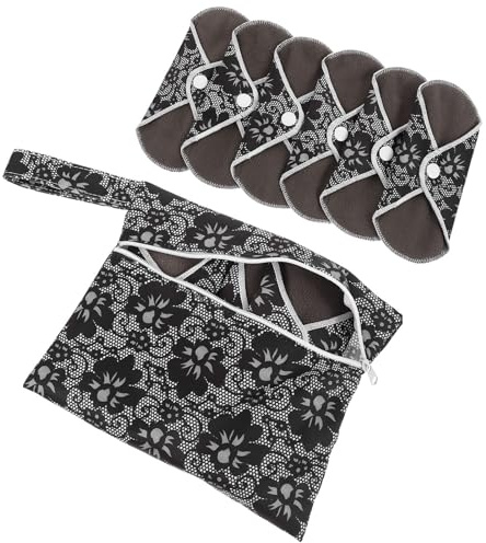 Serviette Hygiénique Lavable en Fibre de Charbon 6 Pièces