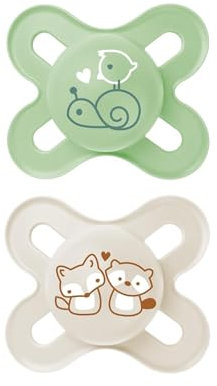 MAM Original Start Schnuller | 0-2 Monate | Schnuller für Neugeborene | 94% Akzeptanz | stillfreundlich | 100% der Hebammen empfehlen | SkinSoft Silikon | Schnecke/Fuchs | 2 Stück