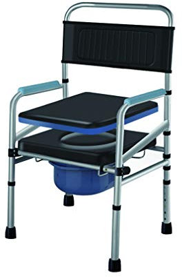 Komfortable WC Toilettenstuhl Duschhilfe Duschsitz Badsitz SitzerhöHung WC mit RüCkenlehne HöHe Verstellbar 41–51 Cm Badehocker mit Armlehne füR Behinderte Senioren -120kg