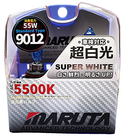 MARUTA® 9012 55W (HIR2) 12 V 5500K, Super White Series Xenon Gas Filled Headlight Bulbs (E4) With Advanced Technology