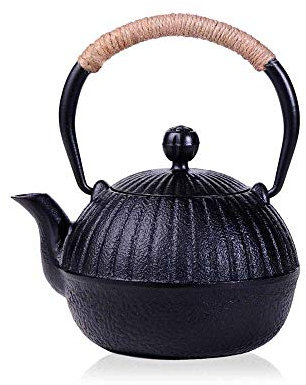 Théières Service À Thé Theiere Théière Meilan Bamboo En Fonte En Fonte Cheveux Home Fonte Théière Vintage En Fonte Théière Non Revêtue Tea Fer 500Ml-Petite Citrouille