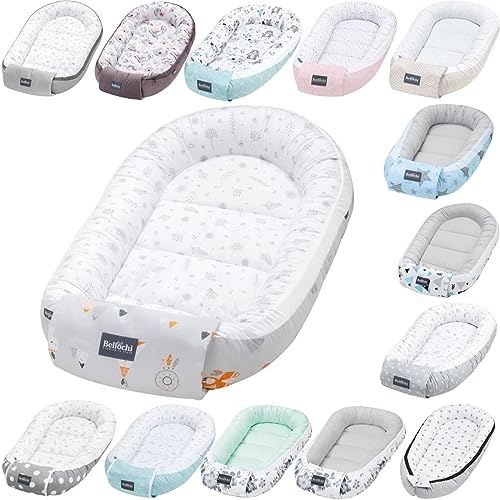 Bellochi Riduttore Lettino per Neonato Riduttore per Culla - Antisoffoco 100% Cotone - Cuscino Riduttore Cocoon a Baby Baby Nest - 90 x 60 cm - Apanatschi