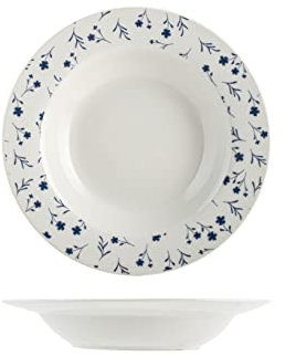 Home Bloom - Juego de 6 platos hondos de porcelana, ala, 21 cm