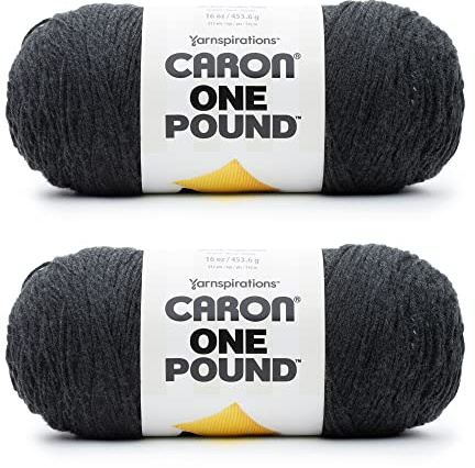 Caron Dunkelgraues Mischgarn, 453,6 g, Acryl, Nr. 4 Kammgarn (Medium), 800 m, Stricken und Häkeln