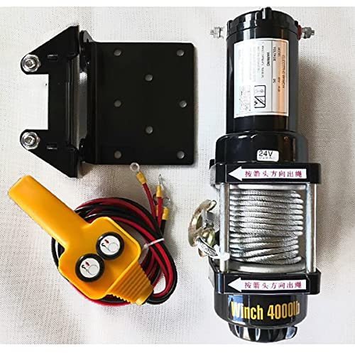 SATUREY Winches Eléctricos, Recuperación Eléctrica De Cabrestante 12V/24V, Cabrestante De Camión Eléctrico 8M, para Camión De Remolque De Bote De Carga ATV,4000lbs,24V