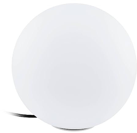 Eglo connect.z Boule lumineuse Monterolo-z, lampe LED extérieure connectée, contrôle app et vocal Alexa, éclairage jardin en plastique blanc, IP65, Ø 30 cm, blanc chaud-froid, RGB