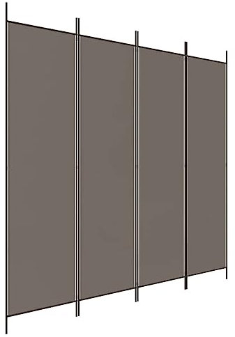 vidaXL Biombo Divisor de 4 Paneles Separador Decoración Habitación Dormitorio Oficina Pantalla Privacidad Pared Plegable de Tela Gris Antracita