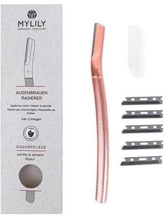 MYLILY Augenbrauenrasierer rosegold | Gesichtsrasierer Frauen | Dermaplaning Gesicht | Augenbrauen Rasierer für Frauen | Face Razor Woman | Augenbrauen Messer