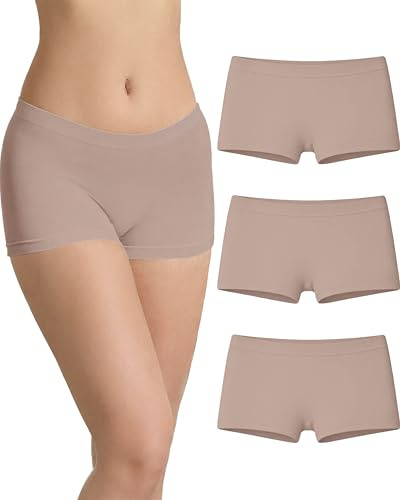 Risalti Shorty Femme sans Couture Lot de 3 – Boxer Femme Invisible Microfibre, Culotte Seamless sans Étiquettes, Caleçon Doux et Respirant – Made in Italy