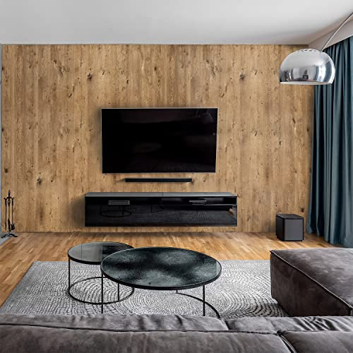 dedeco Wohnzimmerrückwand TV-Wand Wandpaneel Wohnrückwand Rückwand Tapetenersatz, Motiv: Holz V5, 250 x 100 cm, wasserfest, robust, als Wandverkleidung aus Aluminium