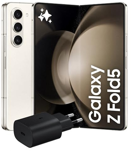Samsung Galaxy Z Fold5 Smartphone Pieghevole, Caricatore Incluso, RAM 12GB, 512GB, Sim Free Android, Fotocamera 50MP, Display 6,2/7,6 Dynamic AMOLED 2X, Cream 2023 [Versione italiana]