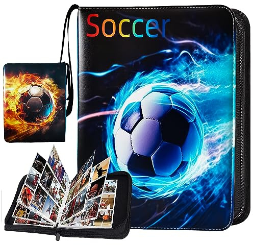 Soccer Card Binder, Card Binder 9 Pocket with 40 Removable Sleeves Portable Waterproof Storage Bag Collectible Card Albums Soccer Card Book Soccer Album 720 Pockets for Soccer Trading Cards 2026