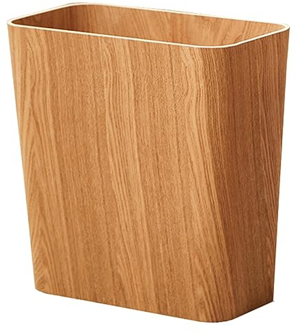 Uonlytech Rechteckiger Mülleimer Aufbewahrungseimer Mülleimer Im Badezimmer Retro- Bambuskorb Zeitungshalter Aus Holz Bauernhaus- Hölzern Papierkorb Büro Japanischer Stil