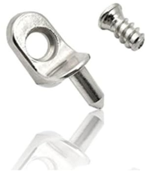 36x Winkelbodenträger | L-Form Bodenträger 5mm mit Schraube & Zapfen für Einlegeböden | Regalstifte vernickelt aus Metall | Einlegeboden Halter | Stahlwinkelstütze - Möbelbodenträger Set zum Schrauben