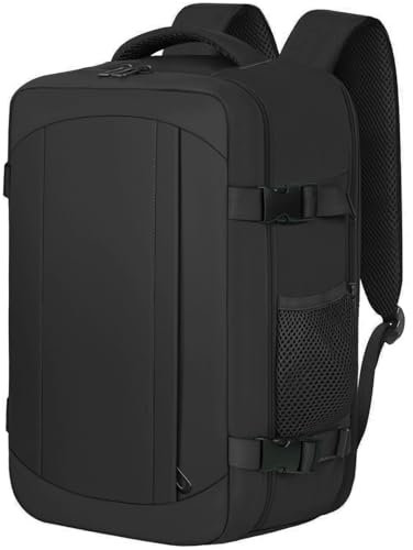 Ltemziiy Handgepäck Rucksack 40x20x25 für Ryanair Reiserucksack, Handgepäck Flugzeug Reiserucksack mit Weekender Kurze Tirp Größe 20L - Schwarz