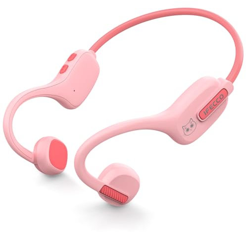 IFECCO Casque à oreilles ouvertes pour enfants – Casque Bluetooth 5.3 à conduction avec micro, ultra léger, étanche IPX5 et plus sûr pour enfants, casque sans fil, parfait pour l'école, les voyages