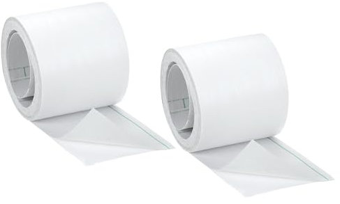 QUARKZMAN 2 Stk. selbstklebende Zierleisten, 50mm x 5m Melaminkanten-Band selbstklebend, PVC Möbelkantenband, Kantenband Kantenumleimer Furnier für Regalbretter/Holzplatten - Weiß