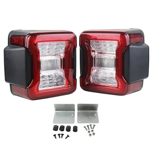 Feux arrières Pour Jeep Pour Wrangler JK JL Version US/EU 2007-2017 2 Pièces Feu Arrière Modifié À LED Accessoires De Voiture Feu De Position À LED Feu De Recul Feux Arrières Auto(Red-JK 2007-2017)