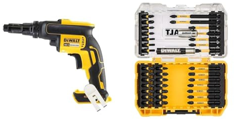 Dewalt DCF622N-XJ Self Drilling TEK Screwdriver Bare Unit, 18 V, Yellow/Black + Suitable Power Tool Accessory