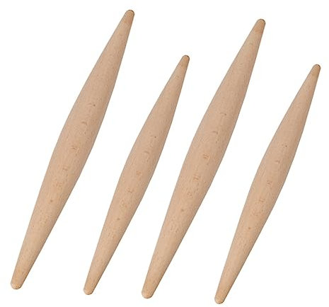 Cabilock 4stücke Holz Teigroller Werkzeuge Für Küche Kochen Backen Handgemachte Nudeln Pizza Brot Herstellung Hochwertiges Holzmaterial Langlebig Professioneller Heimwerker Konditorei