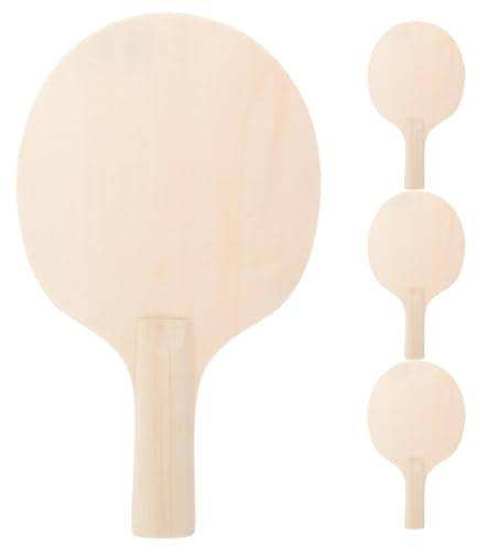 Lurrose 4stücke Tischtennisschlägerrohlinge Holz DIY Unbemalte Schlägerrohlinge Für Junge Mädchen Und Erwachsene Tischtennisschläger Zum Malen Und Basteln