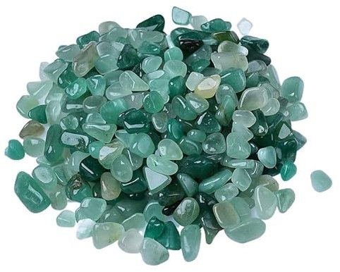 MIROOOO Natural Raw Stones Crystal Natural Green Aventurine Crystal Gravel Small Particles Fish Tank Paving Flower Pot Landscaping Decorative Stone for Tumbling, Cabbing, Fountain Rocks(9-12mm500g)