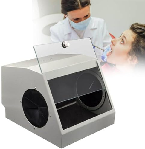 VitalisWorks Lab Grinding Polishing Box, Sandblasting Protector, Vacuum Dust Extractor, Dental Lab Sandblaster Dust Collector Box, Dental Lab Equipment with Filter Device