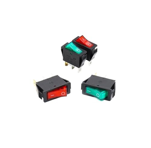 5 piezas KCD3 interruptor basculante ON-OFF 2 posiciones 3 pines equipo eléctrico con interruptor de encendido de luz 16 A 250 V CA/20 A 125 V CA 35 x 31 x 14 mm(GREEN 5PCS)