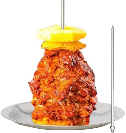 Spiedini verticali in acciaio, staccabili per barbecue brasiliani e spiedini Al Pastor per griglia, supporto per spiedo brasiliano con punte rimovibili da 20,3 cm per tacos, shawarma, kebab