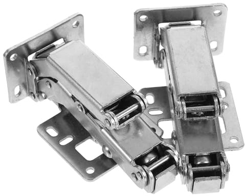 Toddmomy 2 piezas Bisagras Hidráulicas de Acero Inoxidable para Puertas de Armario Soporte Resistente con Amortiguador Silencioso Bisagras Ocultas de Montaje Superficial para Muebles