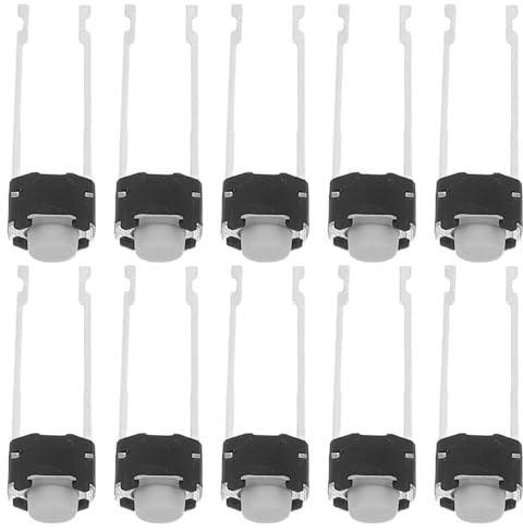 ROMISBABA Micro Interruttore a Pulsante Rotondo 6X5 MM Mini Interruttore Momentaneo a Montaggio Superficiale 2 Pin Set da 20 Pezzi per Prototipazione Elettronica e Pannelli Silenziosi
