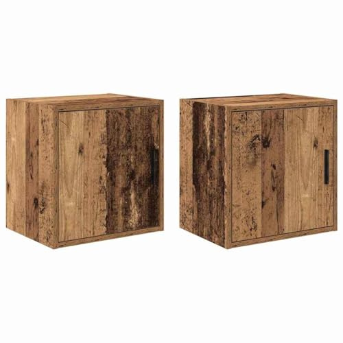 Frdhee Lot de 2 armoires de rangement à outils - Pour garage, maison et buanderie - Aspect bois recyclé