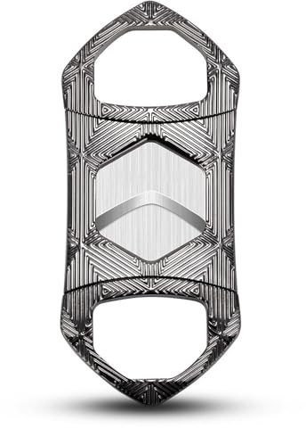 JDIME Coupe-cigares portable multicolore grand diamètre lame en acier inoxydable ciseaux tranchants (argent)
