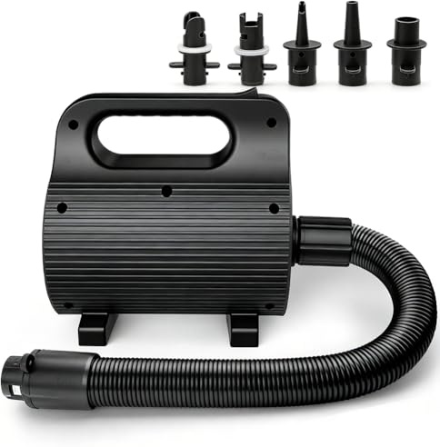Elektrisk Luftpump 400W-600W, Bärbar Luftpump med 4 Munstycken för Ultrasnabb Uppblåsning av Luftmadrasser, Pooler, Simhjälpmedel och Madrasser (AC220-240V)