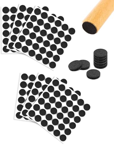LOZTBUE 216Pcs Feltrini Autoadesivi Rotondi, 15mm Nero Feltrini per Sedie con 5mm Spessore, Feltrini per Mobili Pesanti per Gambe di Mobili, Antigraffio e Riducono il Rumore